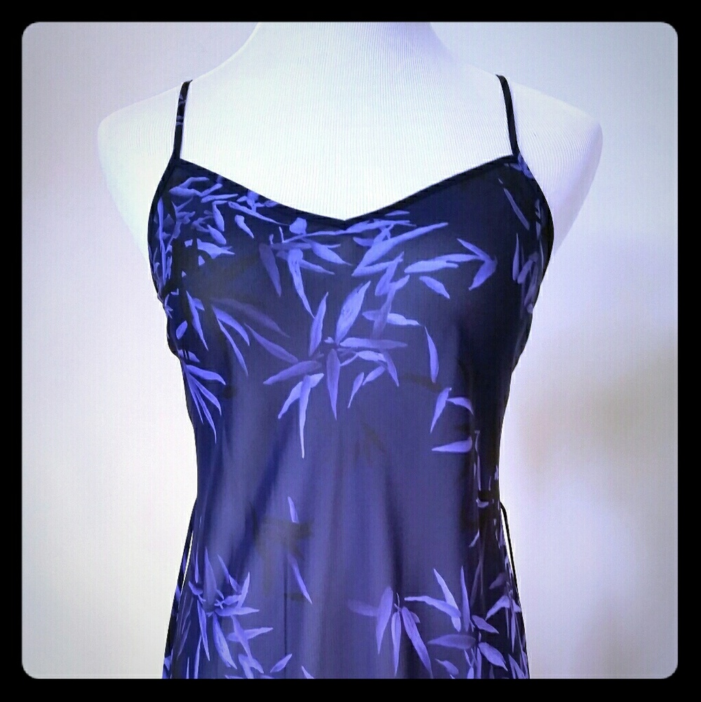 Calvin Klein purple floral tie negligee